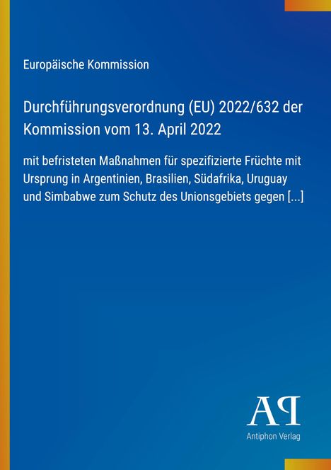 Text zur europäischen Verordnung, blaue Hintergrundfarbe, gelber vertikaler Streifen links, Logo unten rechts.