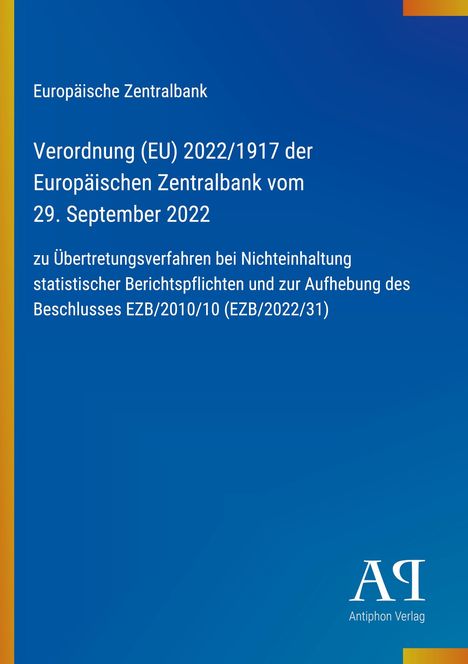 Verordnung der Europäischen Zentralbank zur Einhaltung statistischer Berichtspflichten; blauer Hintergrund.