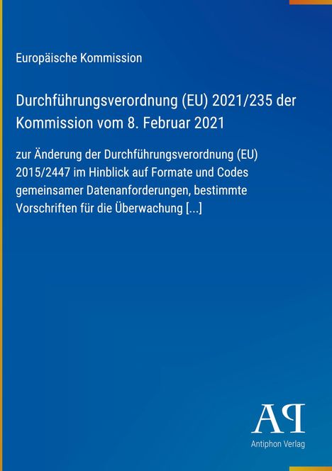 Titel: Durchführungsverordnung (EU) 2021/235. Blaues Cover mit Verlag-Logo unten rechts.