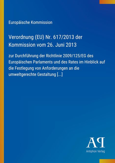 Text über EU-Verordnung. Einfarbiger blauer Hintergrund. Unten rechts ein Verlagsname und Logo.