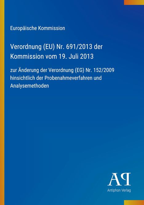 Titel: Verordnung (EU) Nr. 691/2013; Design: Blau mit gelbem Rand, Logo unten rechts.