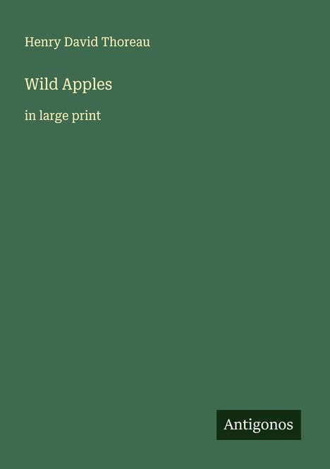 Henry David Thoreau: Wild Apples, Buch