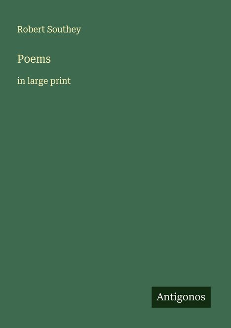 Robert Southey: Poems, Buch