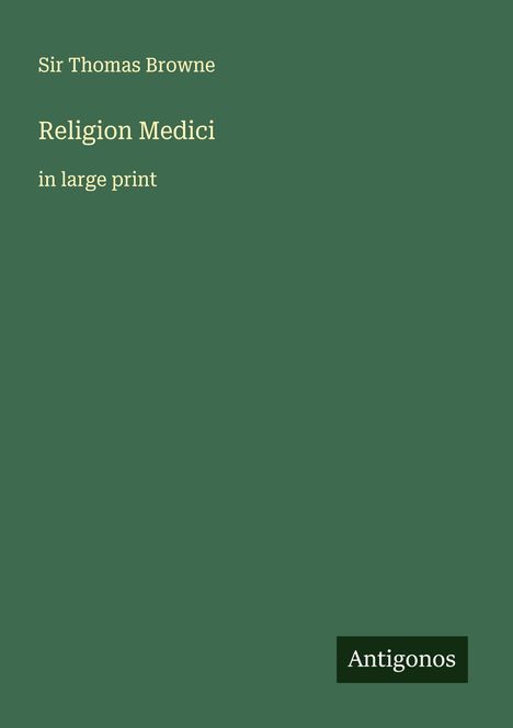 Thomas Browne: Religion Medici, Buch