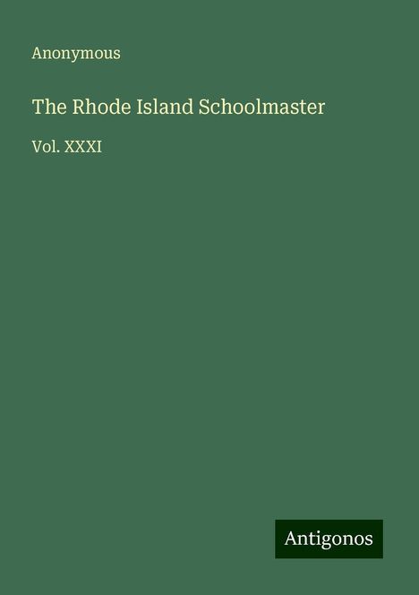 Anonymous: The Rhode Island Schoolmaster, Buch