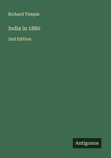 Richard Temple: India in 1880, Buch