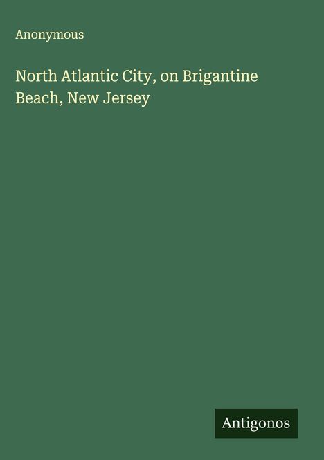 Anonymous: North Atlantic City, on Brigantine Beach, New Jersey, Buch