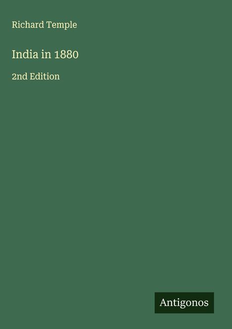 Richard Temple: India in 1880, Buch