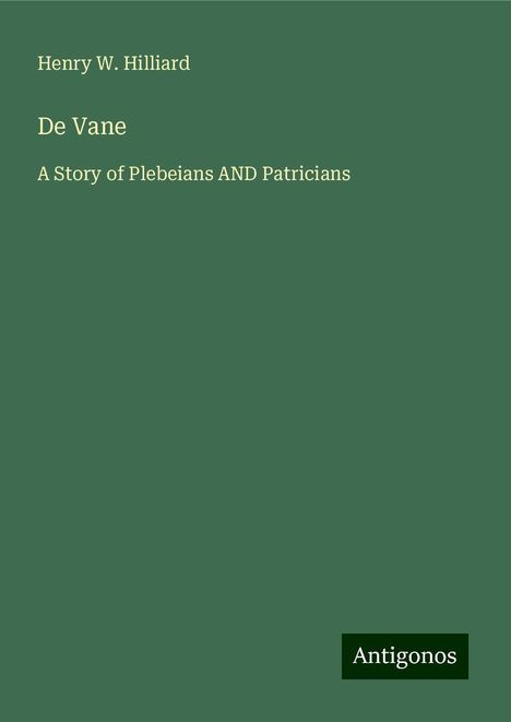 Henry W. Hilliard: De Vane, Buch