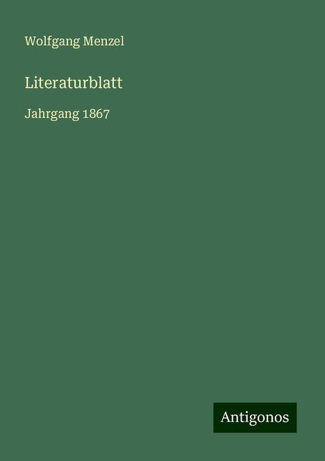Wolfgang Menzel: Literaturblatt, Buch