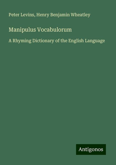 Peter Levins: Manipulus Vocabulorum, Buch