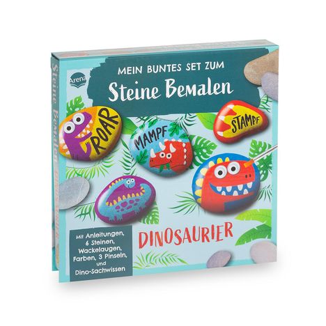 Mein buntes Set zum Steine Bemalen. Dinosaurier, Diverse