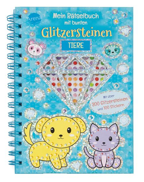 Two Windmills: Mein Rätselbuch mit bunten Glitzersteinen. Tiere, Buch