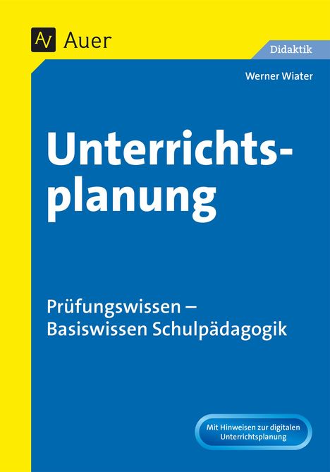 Werner Wiater: Unterrichtsplanung, Buch