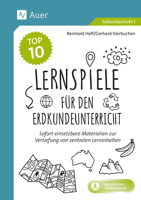 Reinhold Helf: Die Top 10 Lernspiele für den Erdkundeunterricht, 1 Buch und 1 Diverse