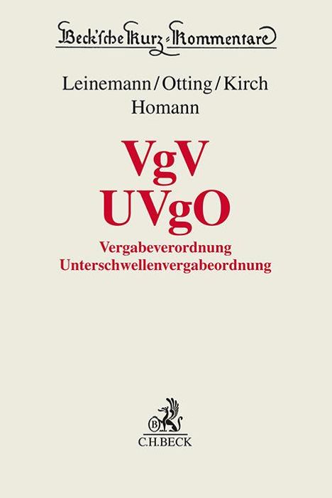 VgV - UVgO, Buch