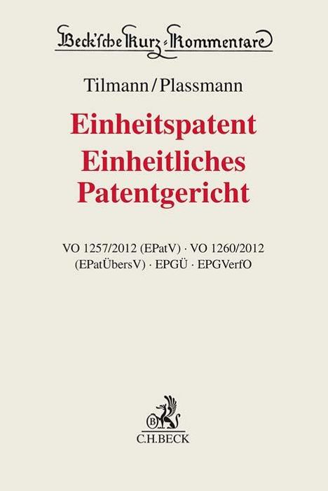 Einheitspatent, Einheitliches Patentgericht, Buch