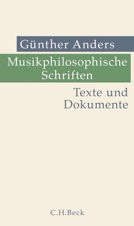 Günther Anders: Anders, G: Musikphilosophische Schriften, Buch