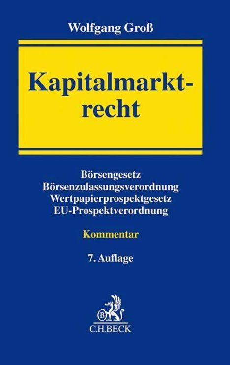 Wolfgang Groß: Groß, W: Kapitalmarktrecht, Buch
