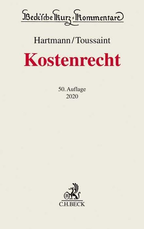 Peter Hartmann: Kostenrecht, Buch
