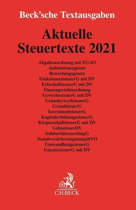 Aktuelle Steuertexte 2021, Buch