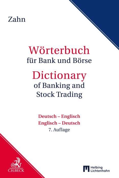 Hans E. Zahn: Wörterbuch für Bank und Börse, Buch
