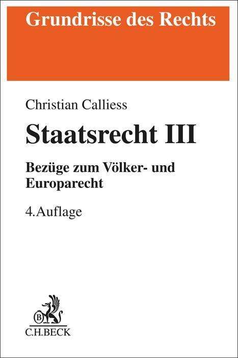 Christian Calliess: Staatsrecht III, Buch