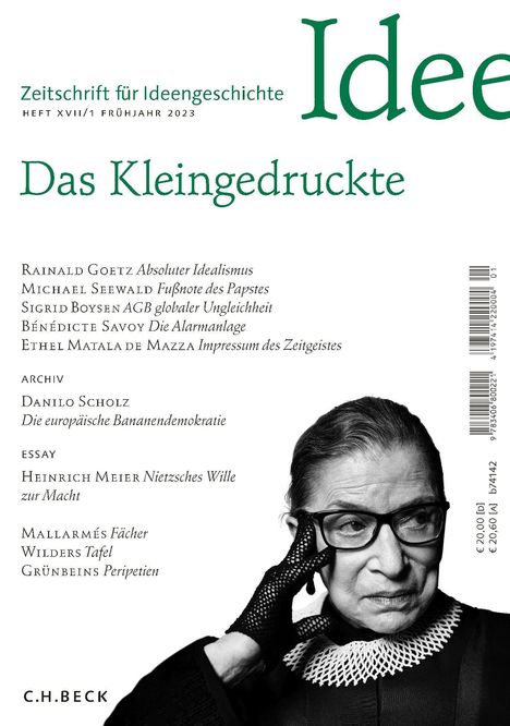 Zeitschrift für Ideengeschichte Heft XVII/1 Frühjahr 2023, Buch