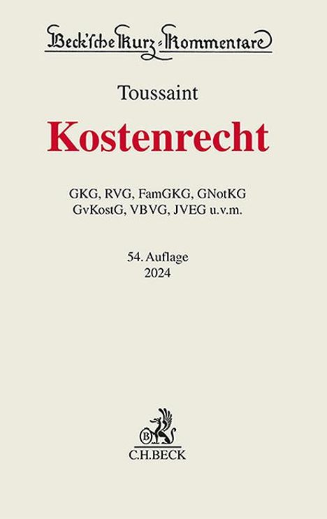 Kostenrecht, Buch