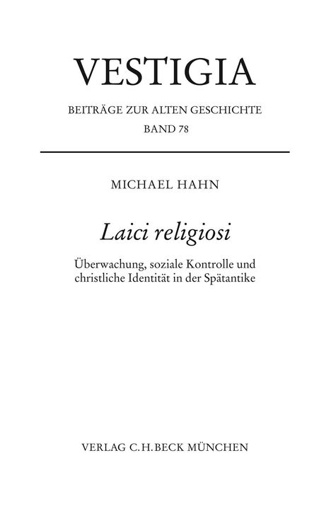 Michael Hahn: Laici religiosi, Buch