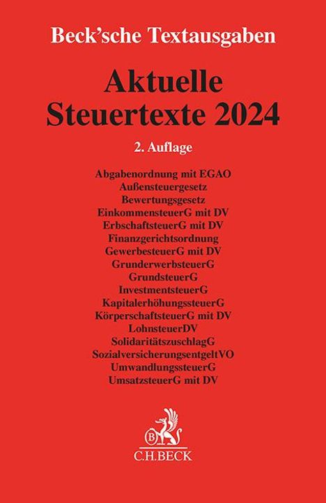 Aktuelle Steuertexte 2024, Buch