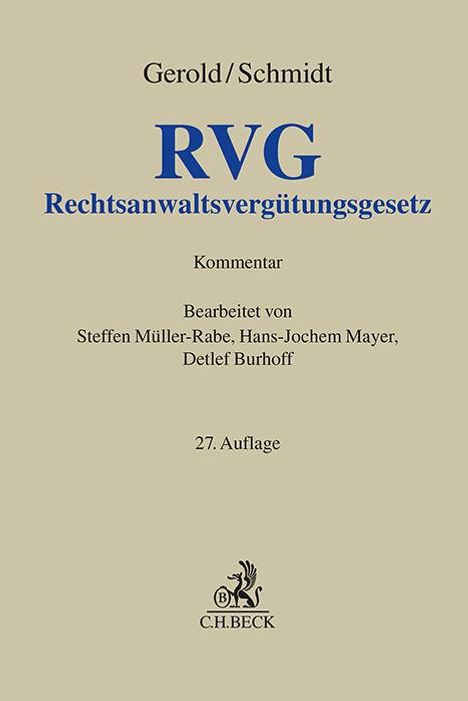 Wilhelm Gerold: Rechtsanwaltsvergütungsgesetz, Buch
