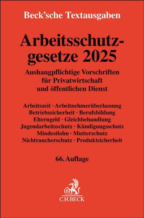 Arbeitsschutzgesetze 2025, Buch