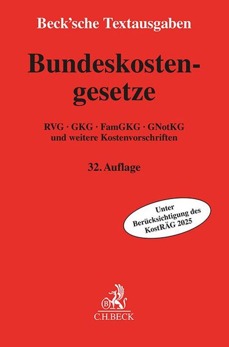 Bundeskostengesetze, Buch