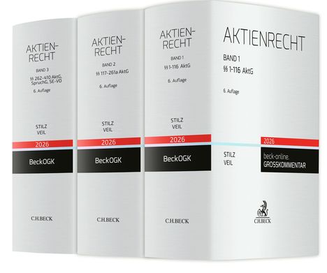 AKTIENRECHT, Bände 1-3, §§ 1-410, 6. Auflage, STILZ, VEIL, 2026, BeckOGK.