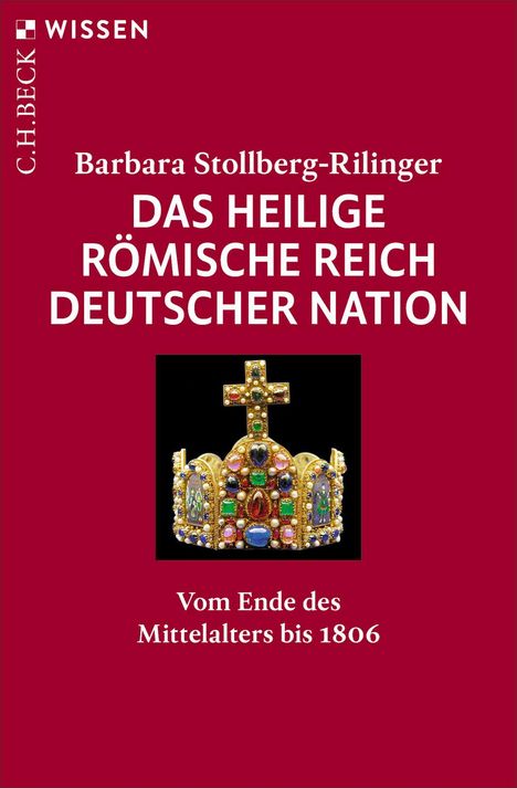 Titel: "Das Heilige Römische Reich Deutscher Nation". Bild: Krone mit Edelsteinen vor rotem Hintergrund.