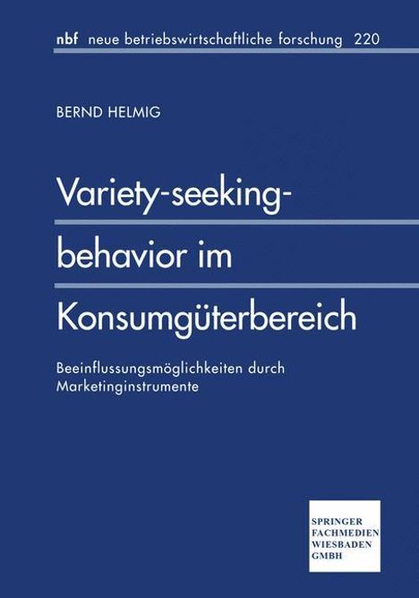 Bernd Helmig: Variety-seeking-behavior im Konsumgüterbereich, Buch