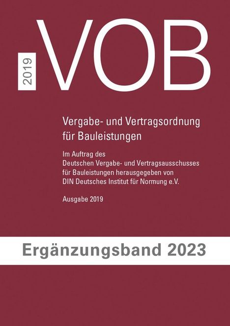 VOB Vergabe- und Vertragsordnung für Bauleistungen, Buch