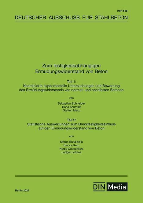 Div. Autoren: Zum festigkeitsabhängigen Ermüdungswiderstand von Beton, Buch