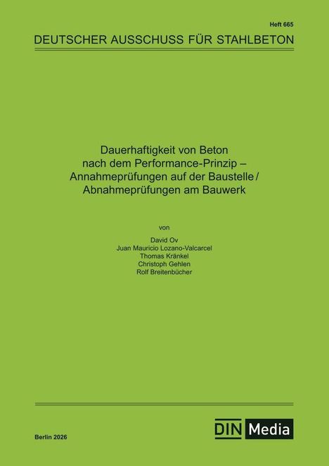 Text: DIN Media. Eine Hand hält ein blaues Buch. Links sind parallele Linien.