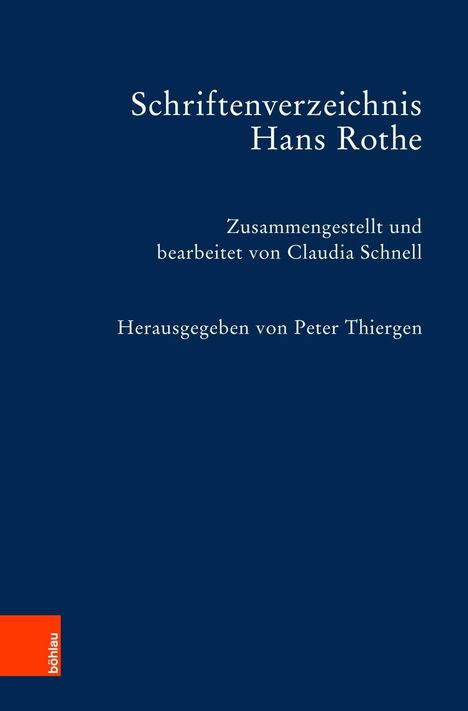 Schriftenverzeichnis Hans Rothe, Buch