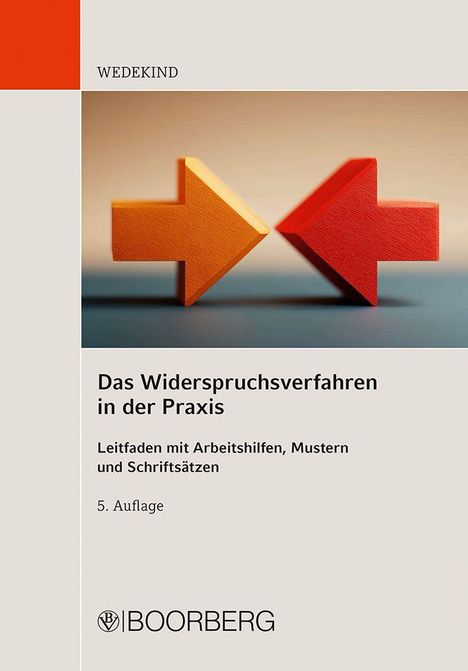 „Das Widerspruchsverfahren in der Praxis“; gelber und roter Pfeil in entgegengesetzte Richtungen; Logo unten.