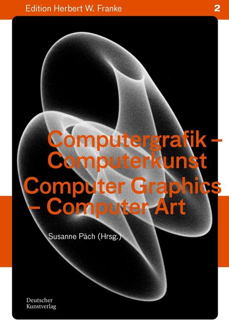 Titel: "Computergrafik – Computerkunst", "Computer Graphics – Computer Art", Herausgeber: Susanne Päch. Abstrakte Grafik in Grau.