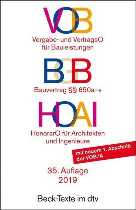 VOB / BGB Bauvertrag / HOAI, Buch