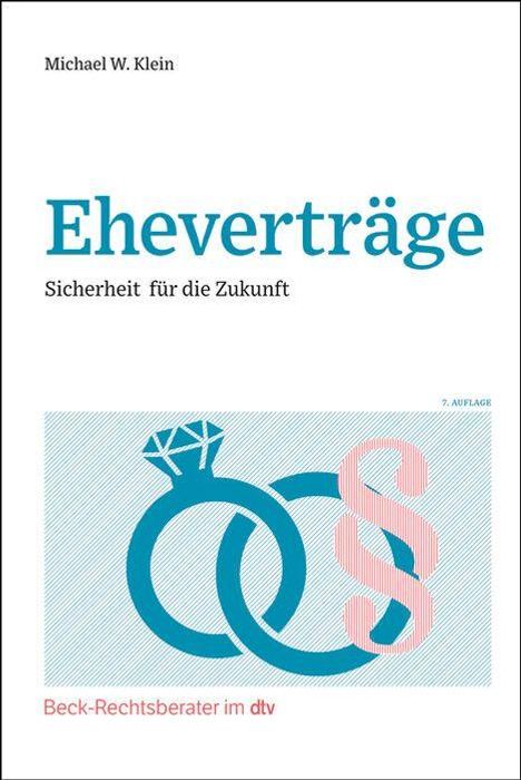 "Eheverträge: Sicherheit für die Zukunft" steht in großen Buchstaben. Unten Ringe mit Paragrafenzeichen.