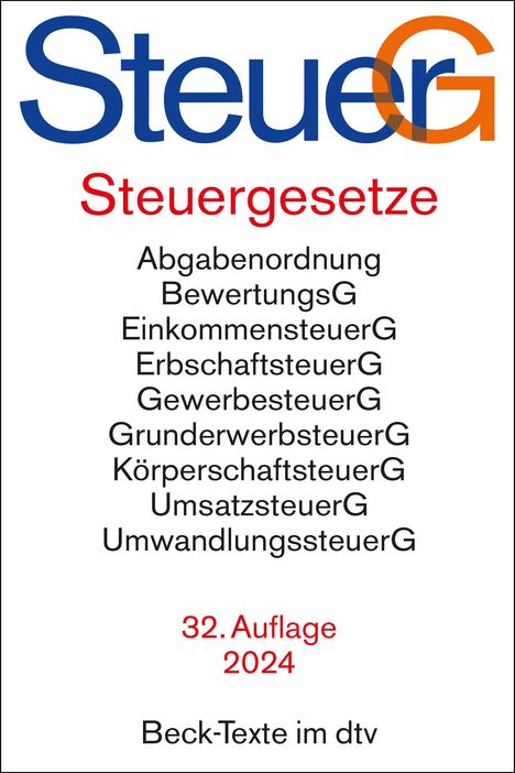 Steuergesetze, Buch