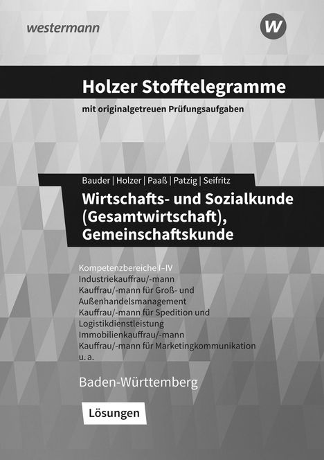 Volker Holzer: Holzer Stofftelegr. WISO Gesamtwirtsch Lös. BW, Buch