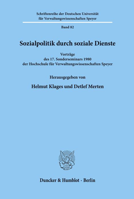 Sozialpolitik durch soziale Dienste., Buch