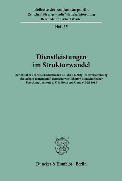 /: Dienstleistungen im Strukturwandel., Buch