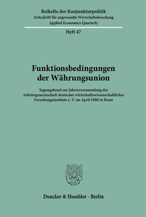 /: Funktionsbedingungen der Währungsunion., Buch